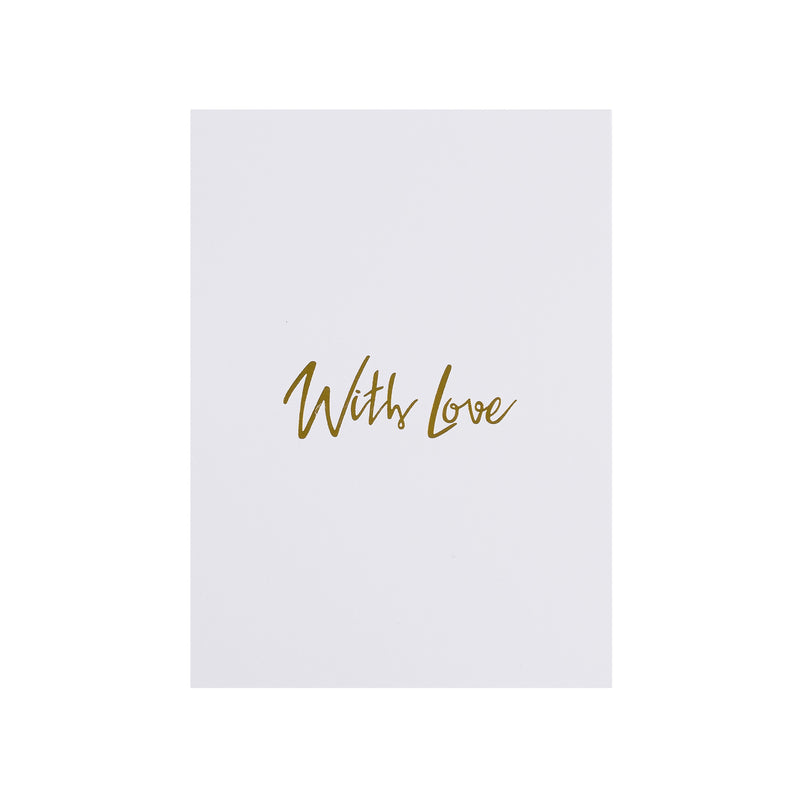 CARD "WITH LOVE" WHITE W/GOLD