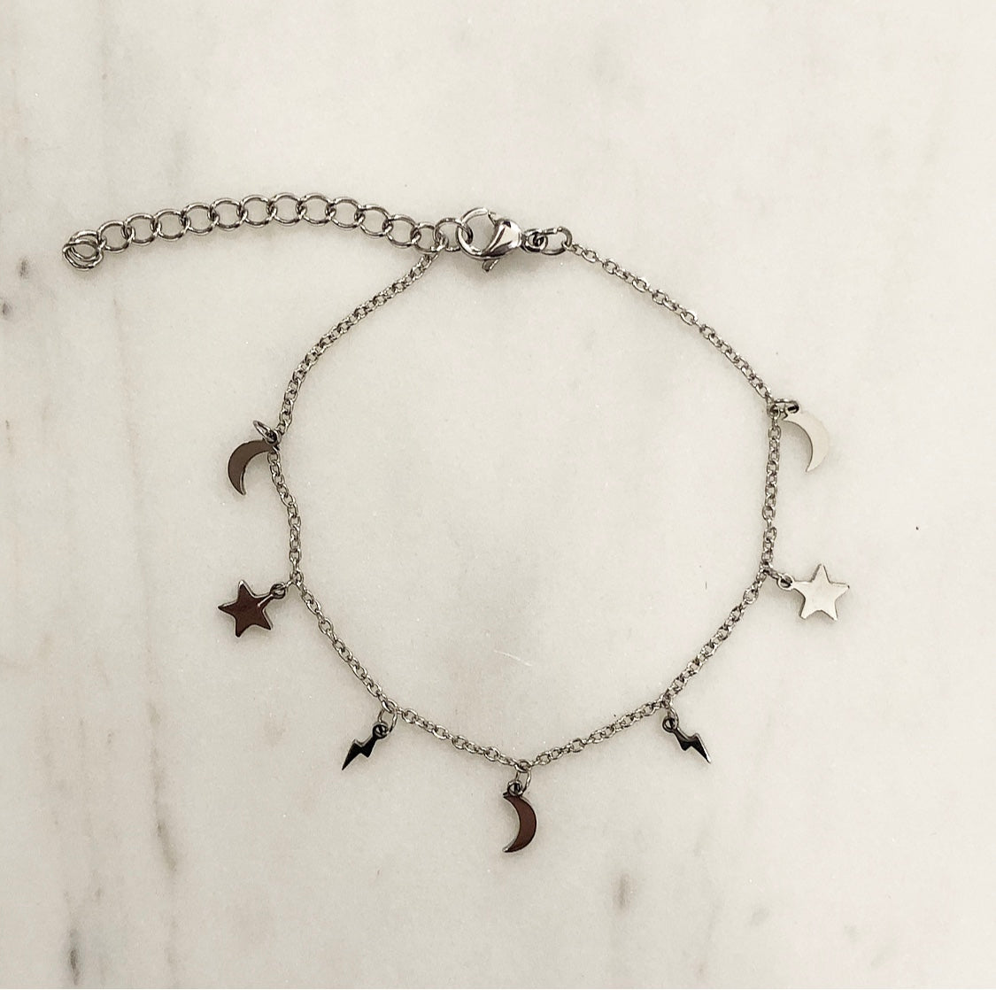 CHARM BRACELET EXTRA THIN SILVER