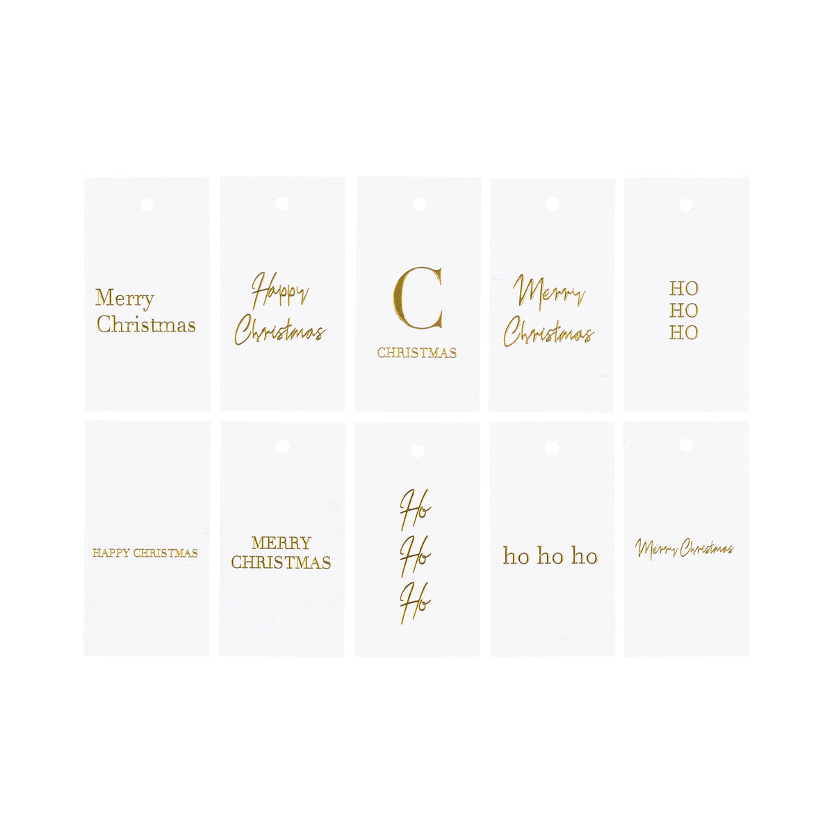 CHRISTMAS GIFT TAGS WHITE W/GOLD