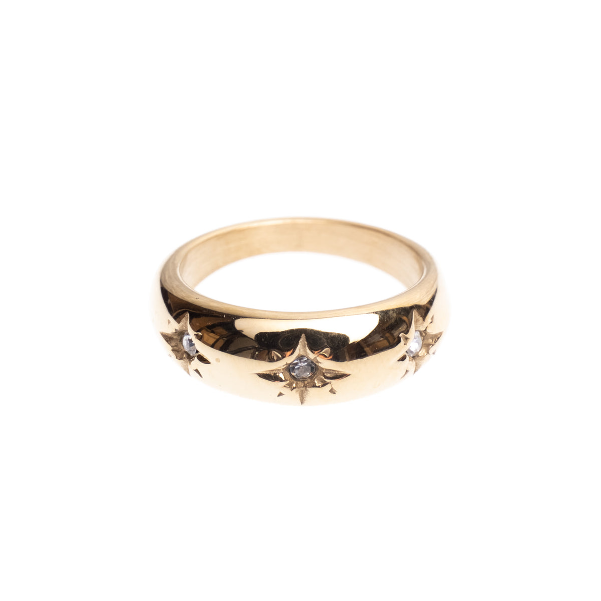 CHUNKY STAR RING W/CRYSTALS