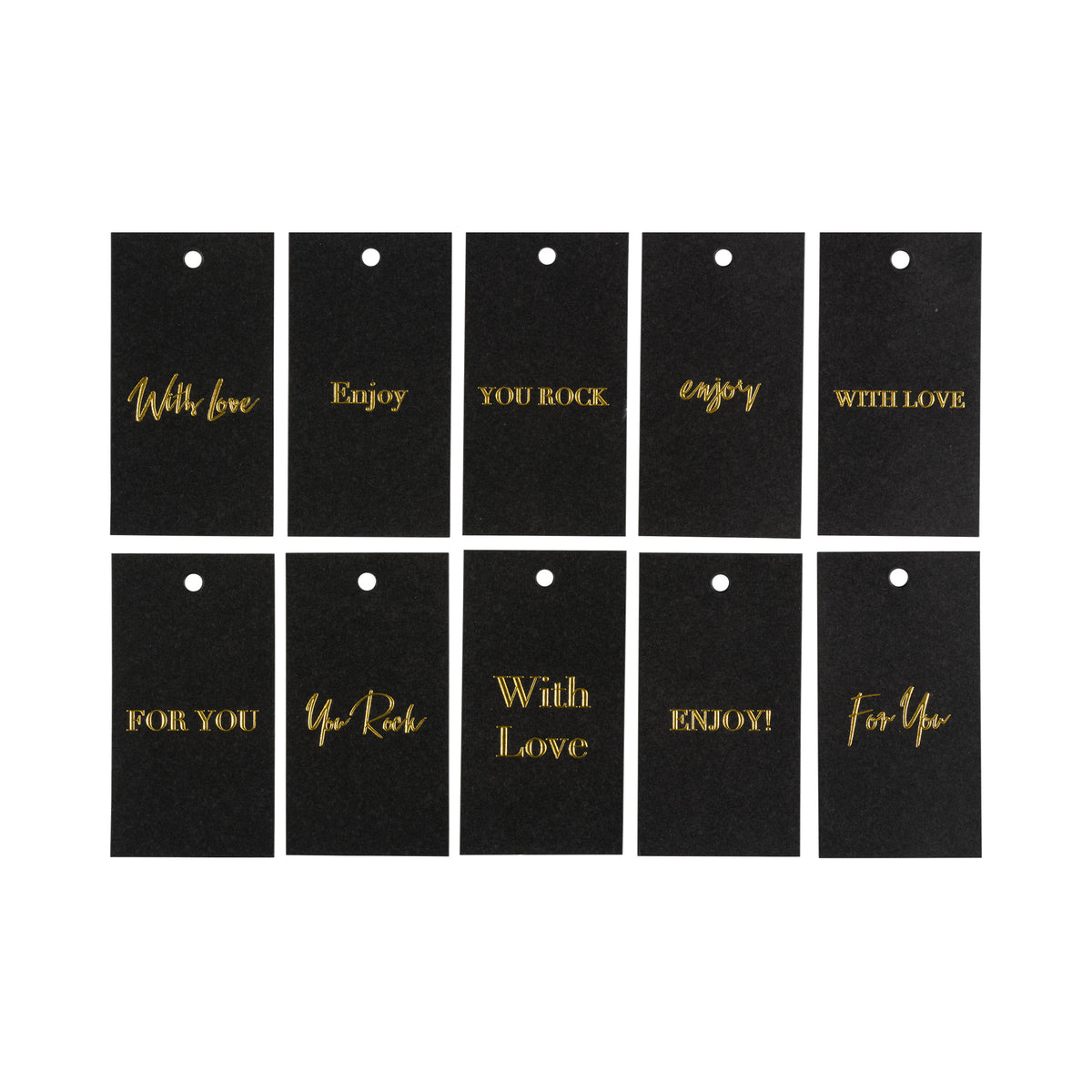 GIFT TAGS BLACK W/GOLD
