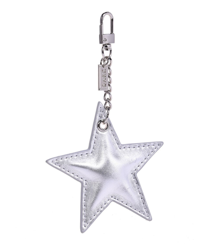 LEATHER STAR CHARM SILVER