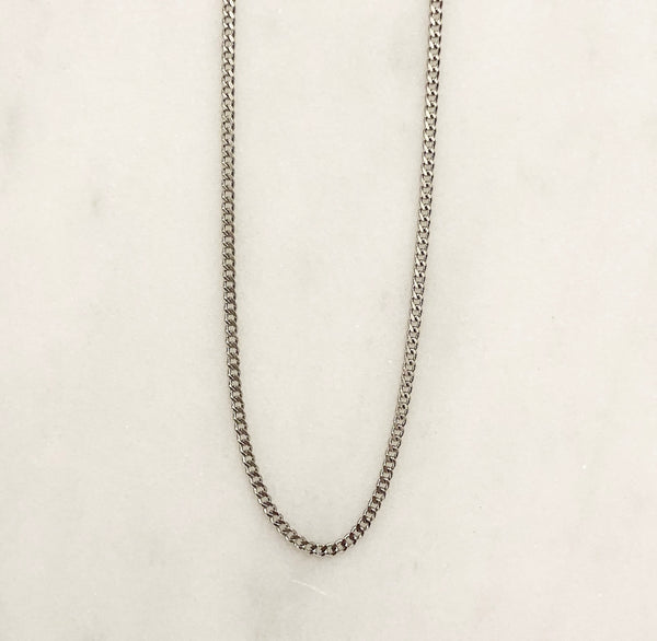PLAIN CHAIN NECKLACE SILVER 50 CM