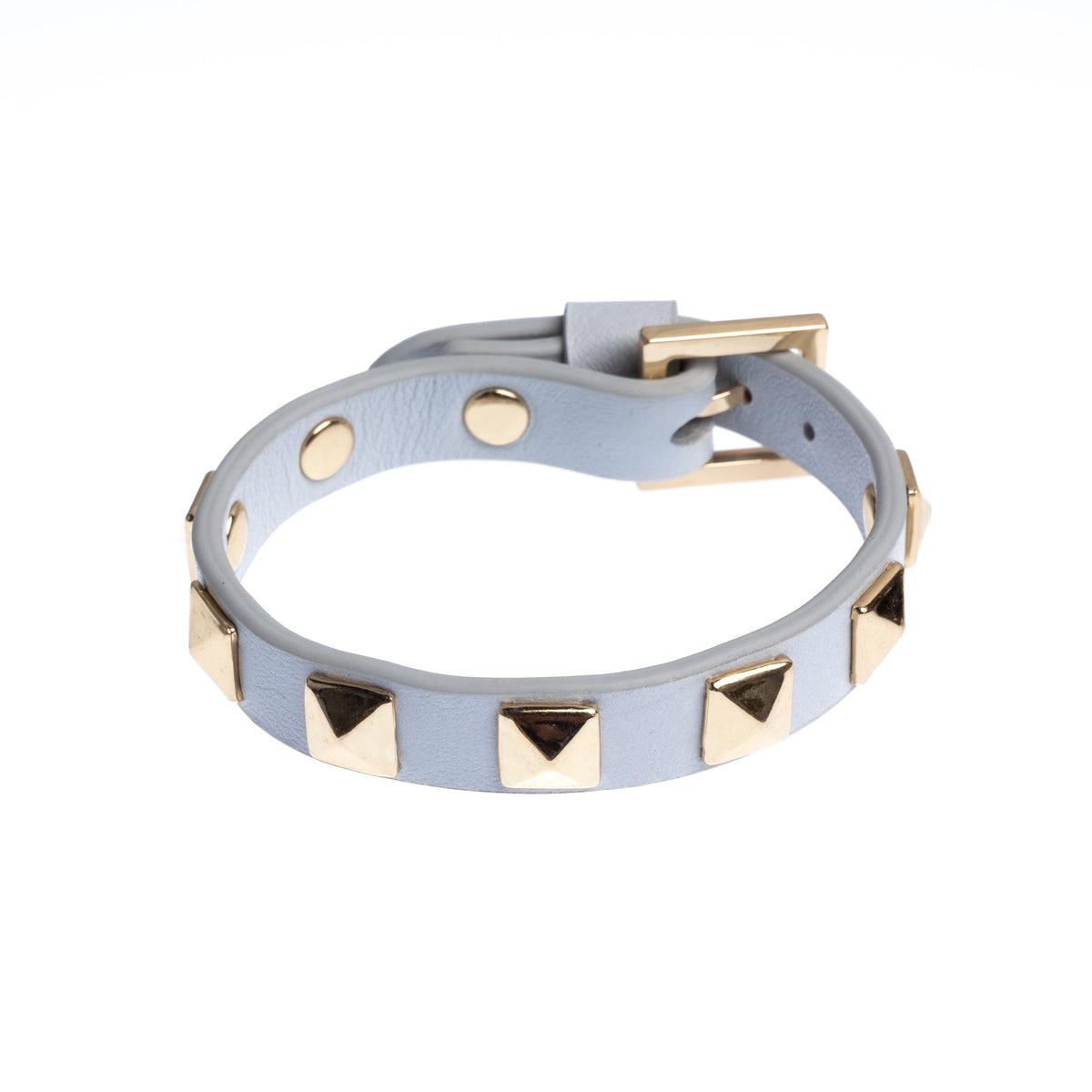 LEATHER STUD BRACELET COOL BLUE