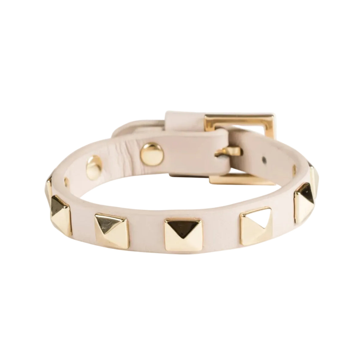 LEATHER STUD BRACELET SAND