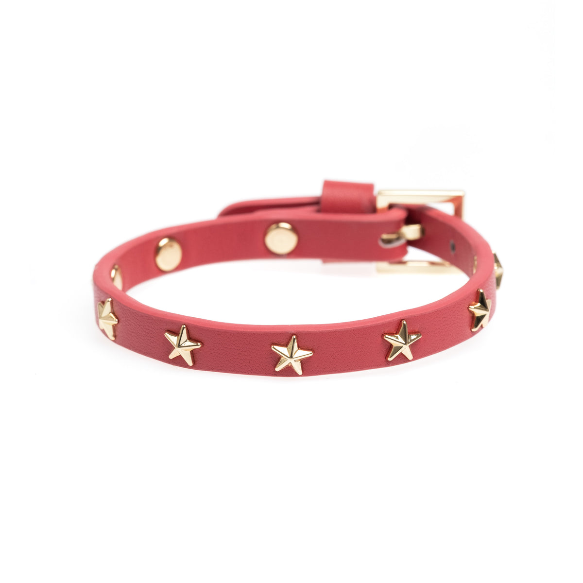 LEATHER STAR STUD BRACELET MINI TERRACOTTA