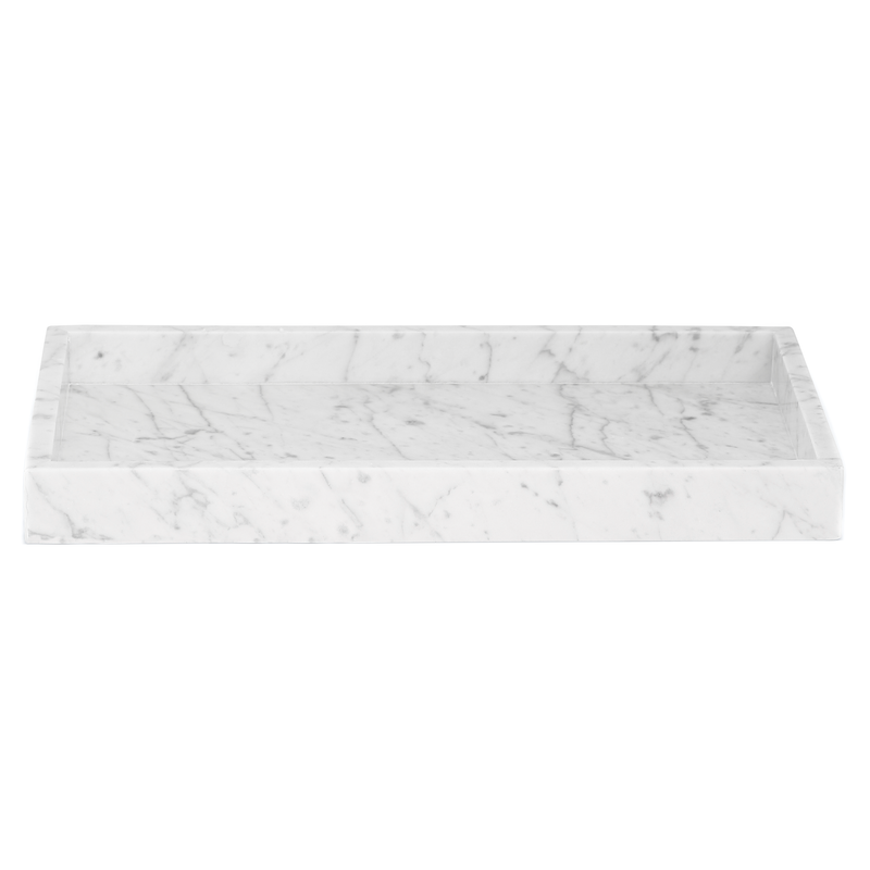 MARBLE TRAY WIDE WHITE