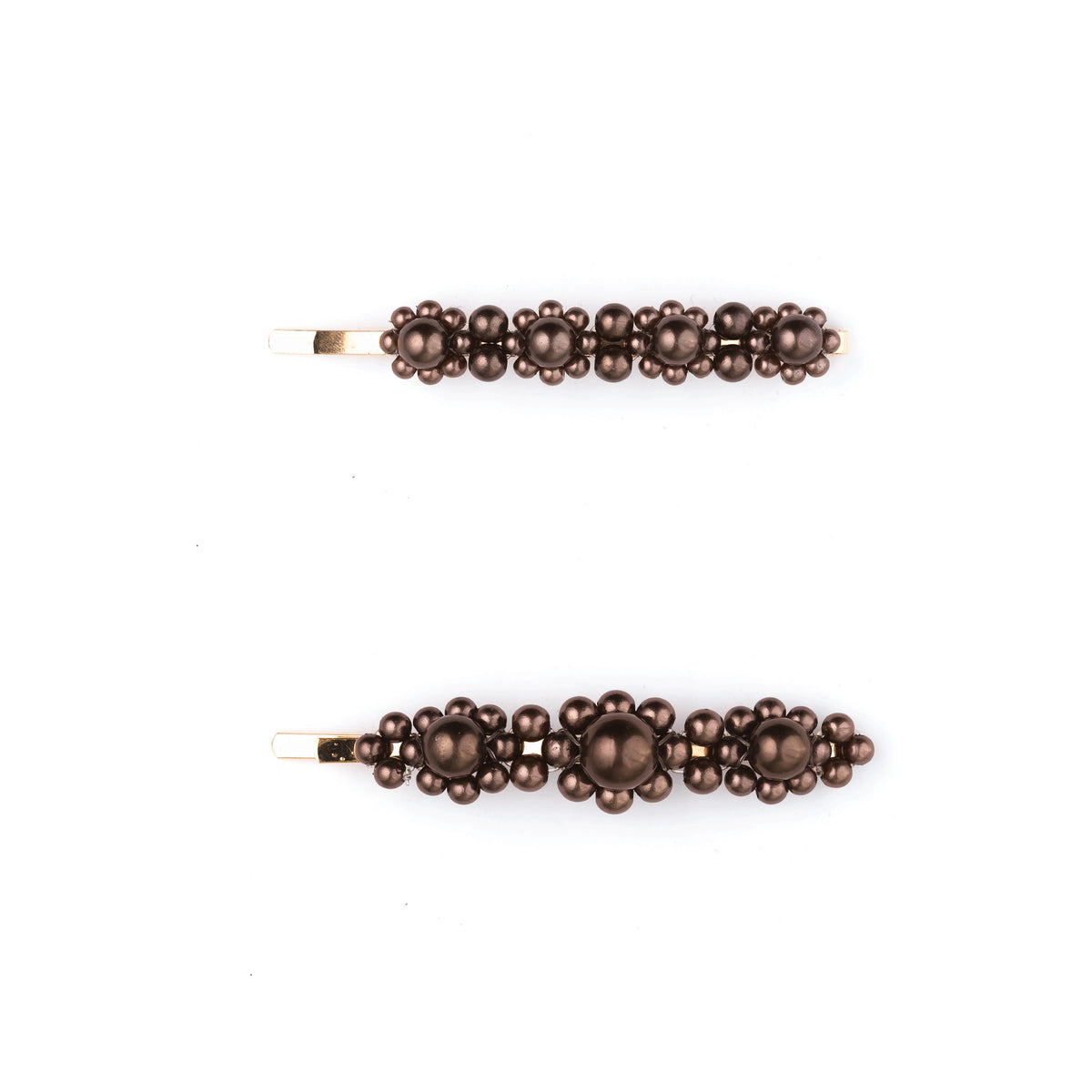 VINTAGE PEARL PIN 2 PK CHOCOLATE BROWN