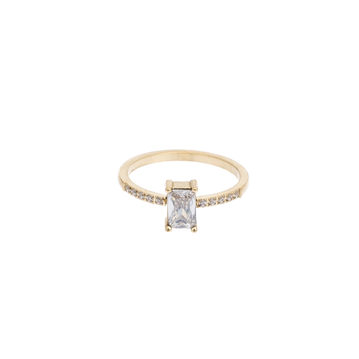 SINGLE BAGUETTE RING W/CRYSTALS