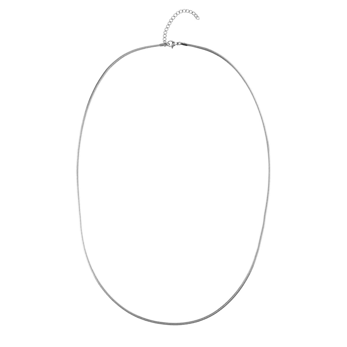 SNAKE CHAIN NECKLACE EXTRA THIN SILVER 65 CM