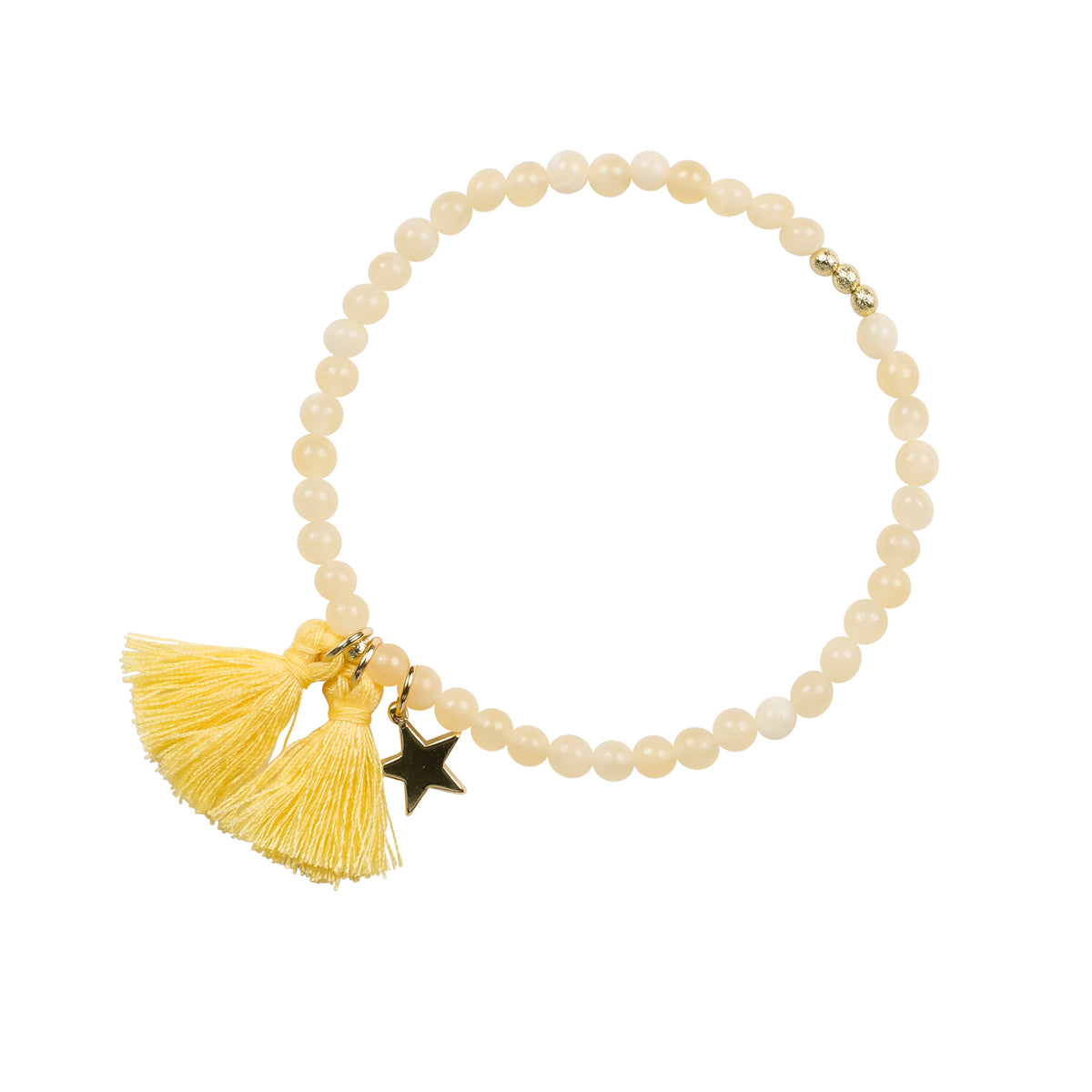 STONE BEAD BRACELET 4 MM YELLOW JADE