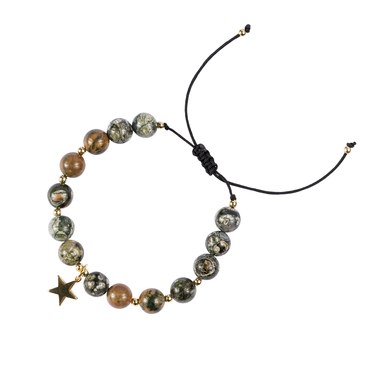 STONE BEAD BRACELET 8 MM FADED ARMY