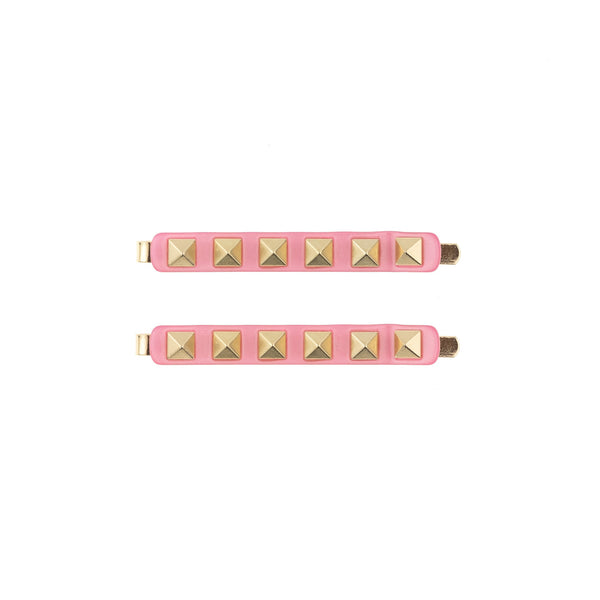 LEATHER SIGN STUD BRACELET PALE ROSE LEATHER SIGN STUD BRACELET PALE ROSE