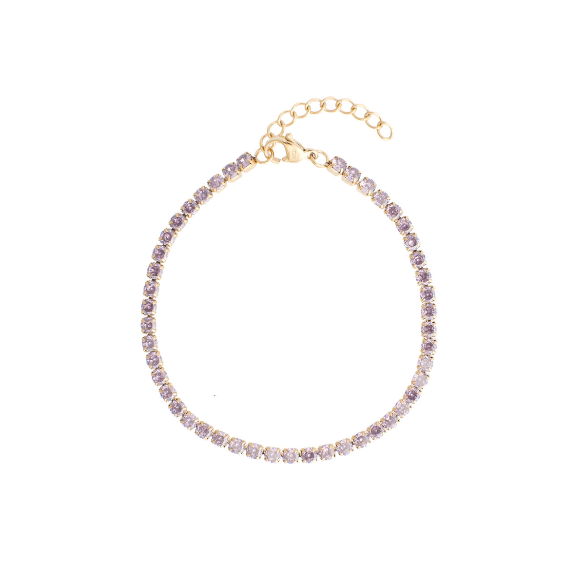 TENNIS CHAIN BRACELET 3 MM DUSTY ROSE