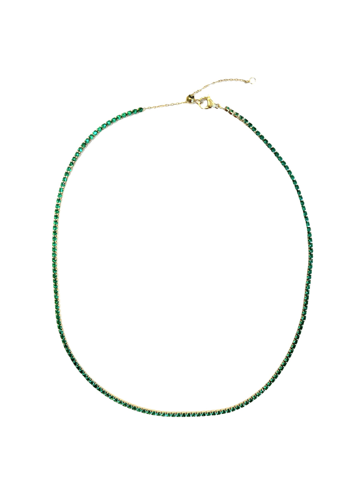 TENNIS CHAIN NECKLACE 2 MM GREEN