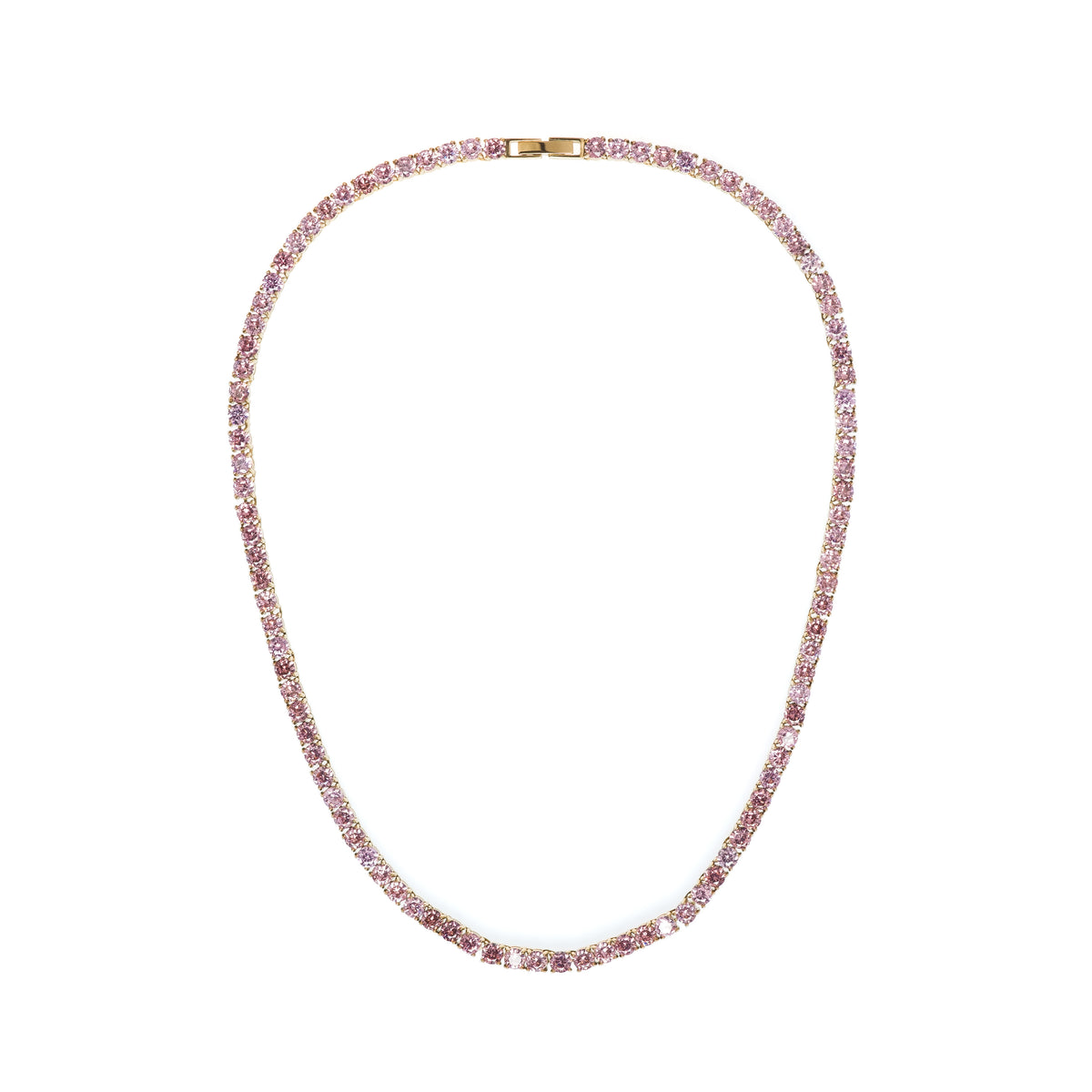TENNIS NECKLACE 4 MM DUSTY ROSE