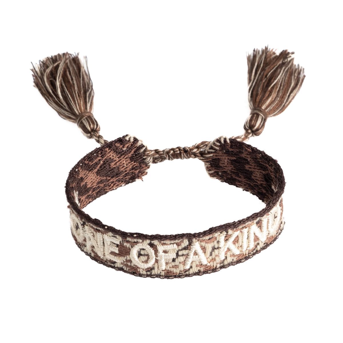WOVEN FRIENDSHIP BRACELET "ONE OF A KIND" SOFT BROWN