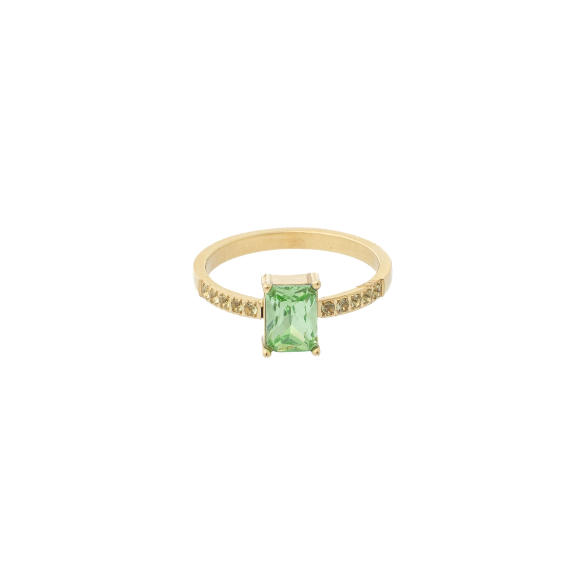 SINGLE BAGUETTE RING LARGE W/CRYSTALS