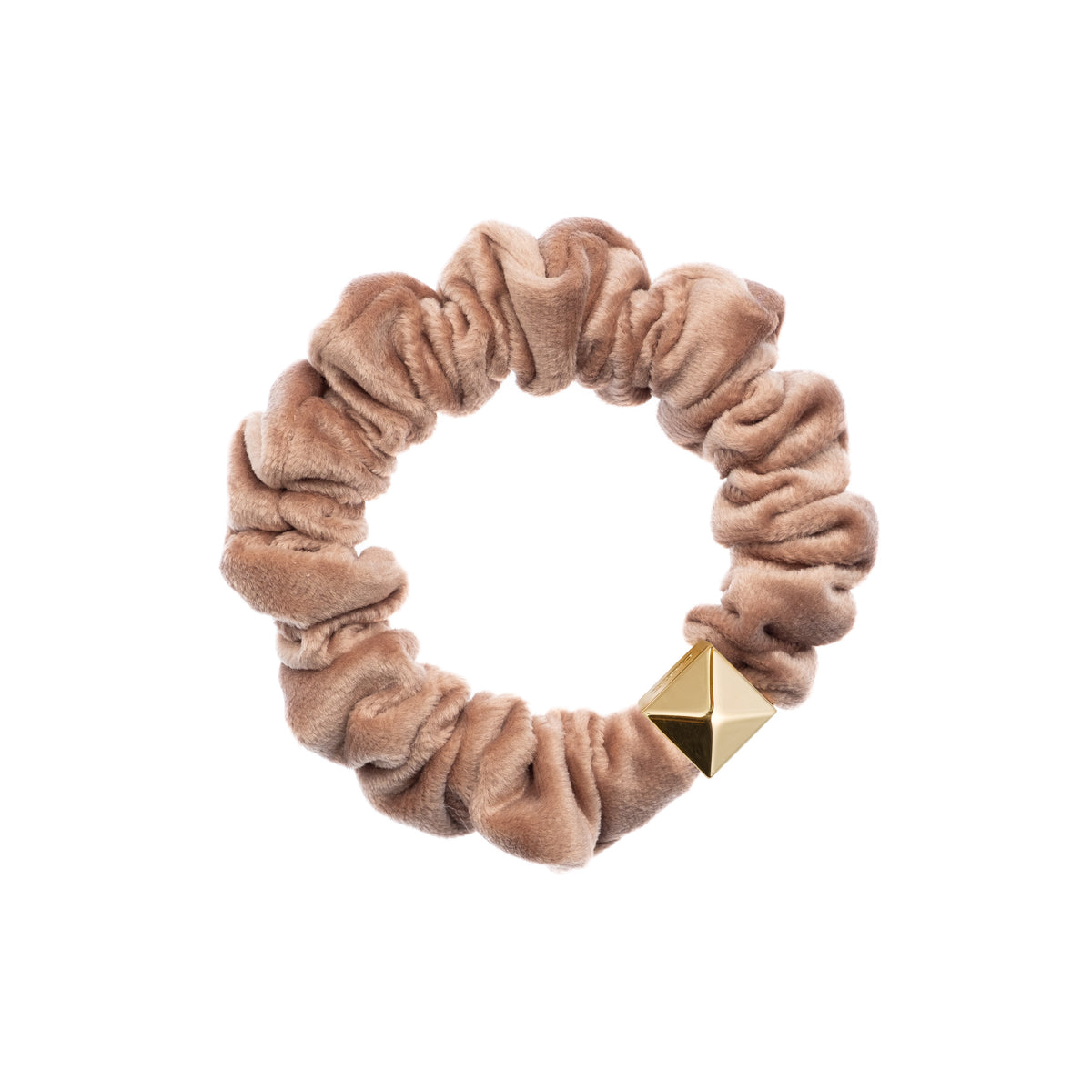 VELVET MINI SCRUNCHIE NOUGAT