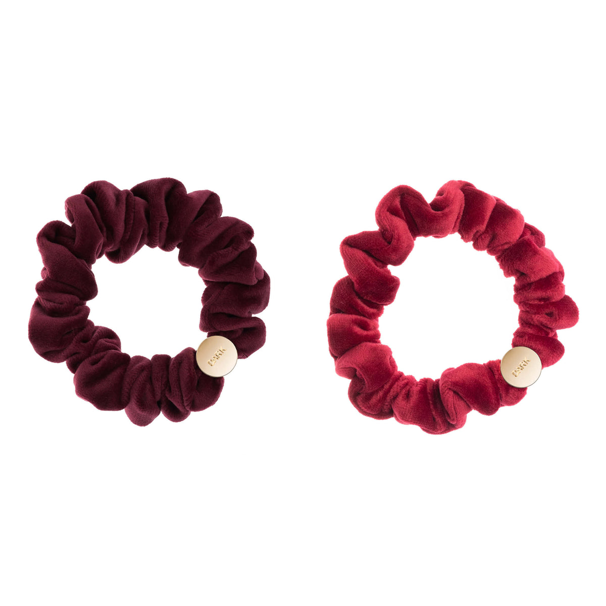 2 PK VELVET MINI SCRUNCHIE WINE & OX RED