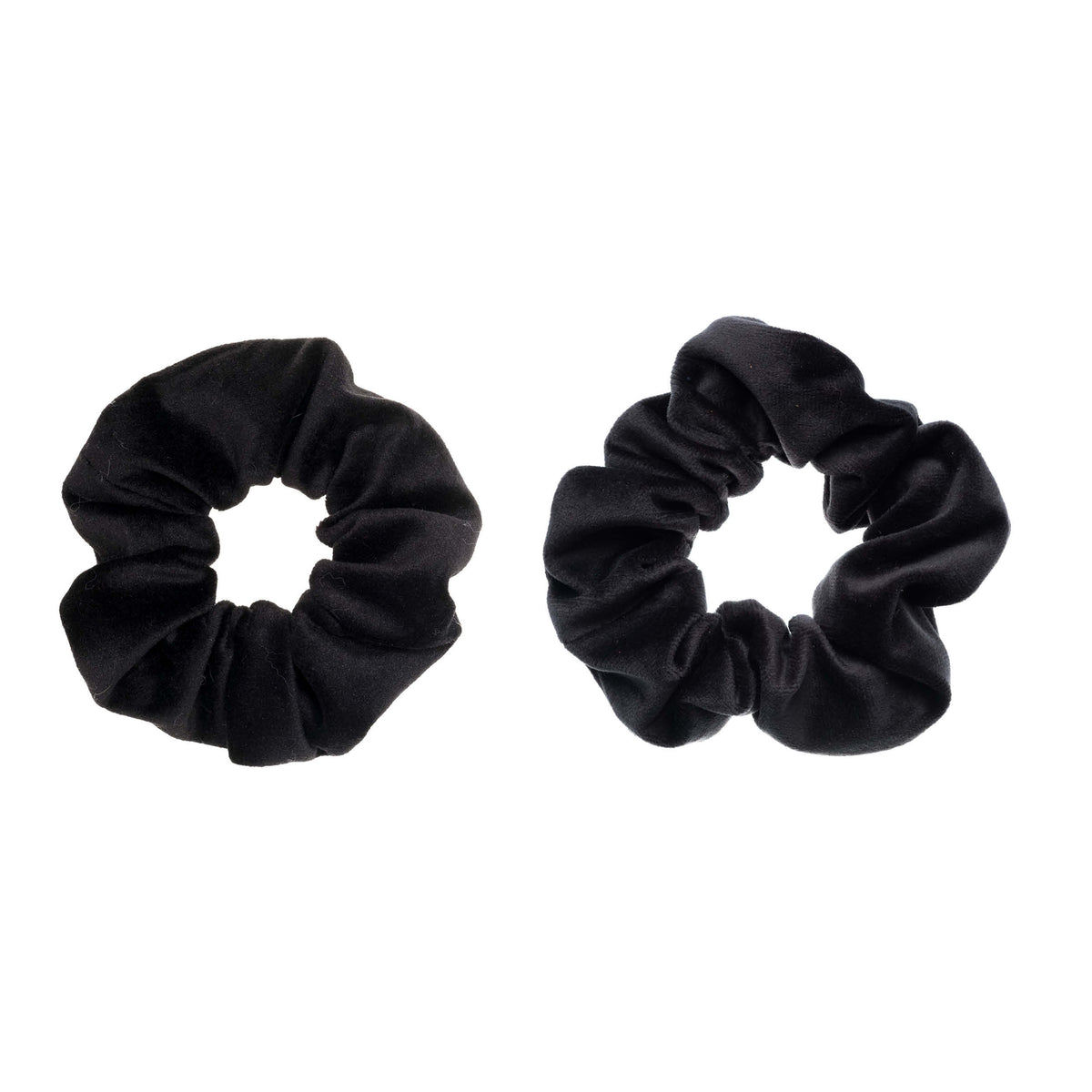 2 PK VELVET SCRUNCHIE BLACK & CHARCOAL