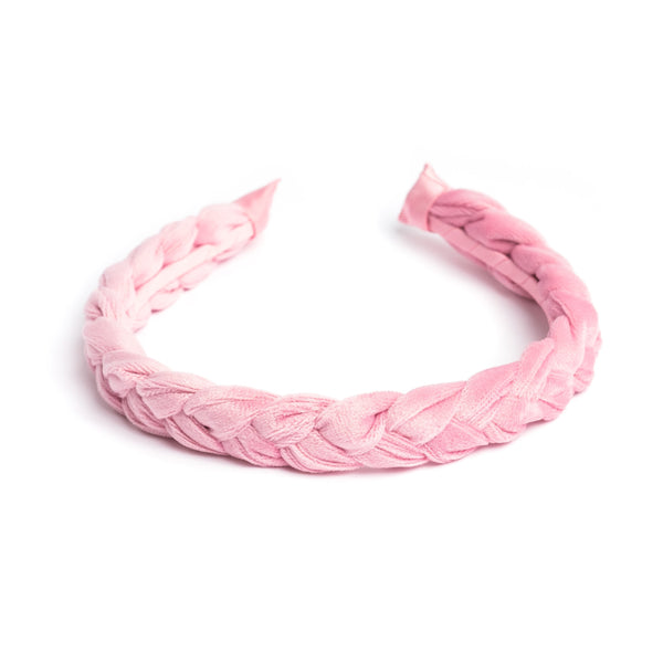 VELVET HAIR BAND BRAIDED PALE PINK VELVET HAIR BAND BRAIDED PALE PINK