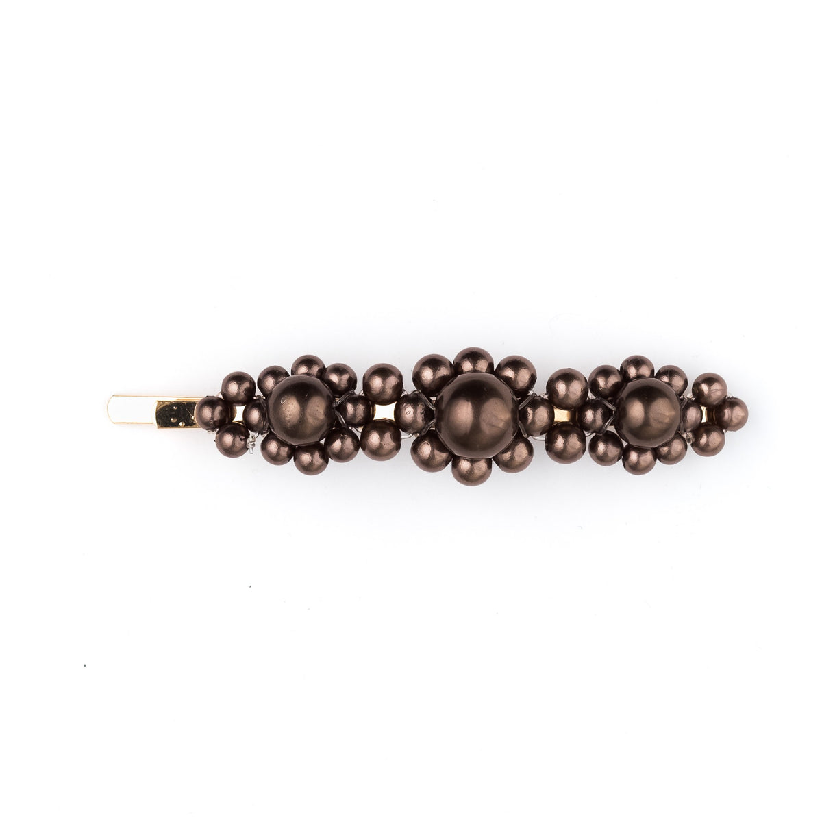VINTAGE PEARL BIG PIN CHOCOLATE BROWN