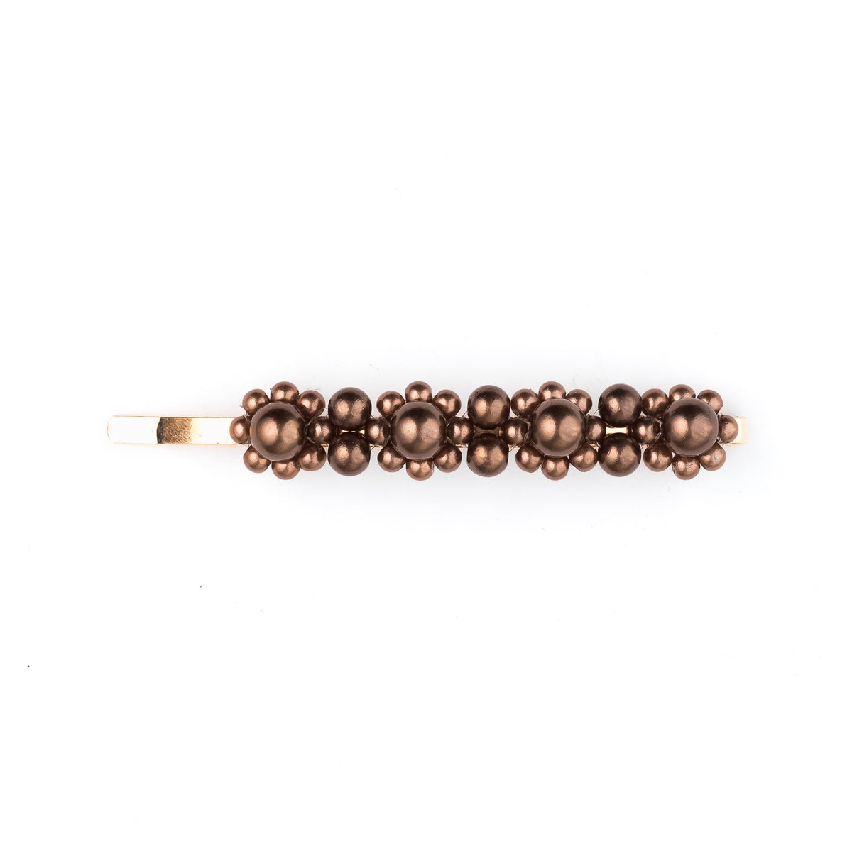 VINTAGE PEARL PIN COGNAC