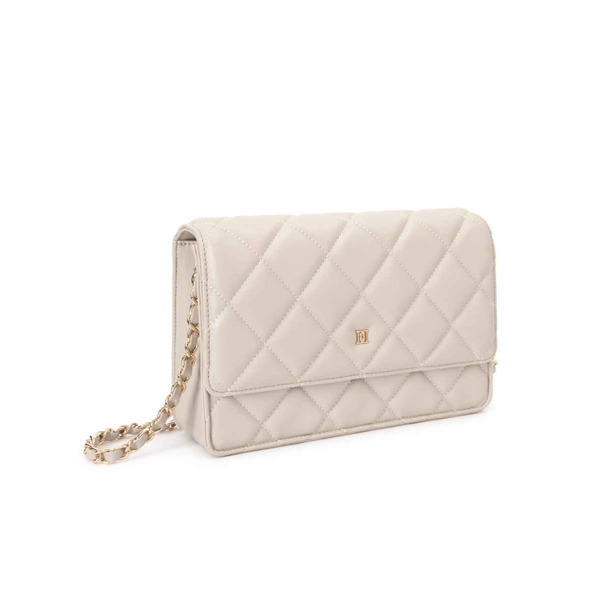 LEATHER QUILTED BAG SAND