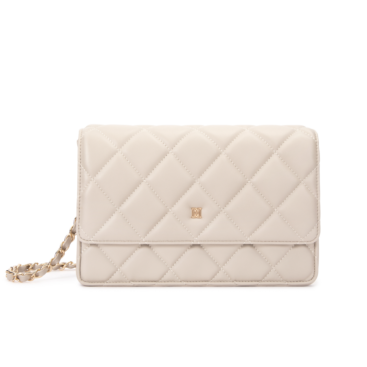 LEATHER QUILTED BAG SAND