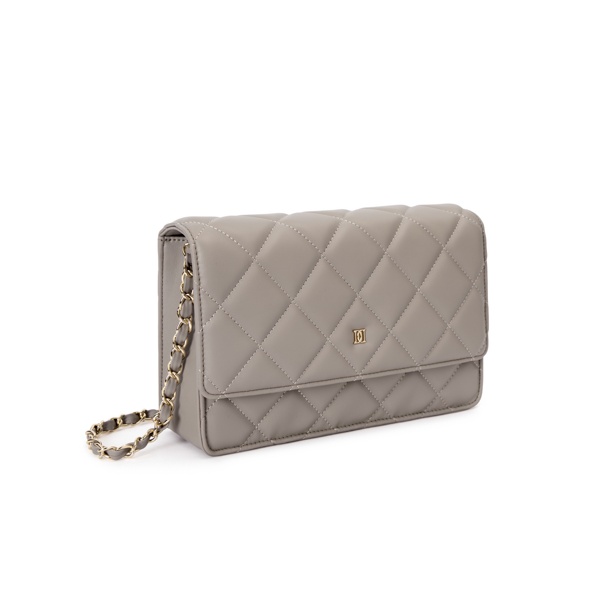 LEATHER QUILTED BAG TAUPE