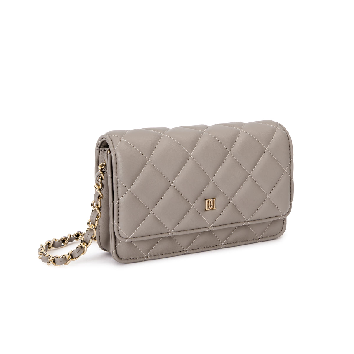 LEATHER QUILTED MINI BAG TAUPE