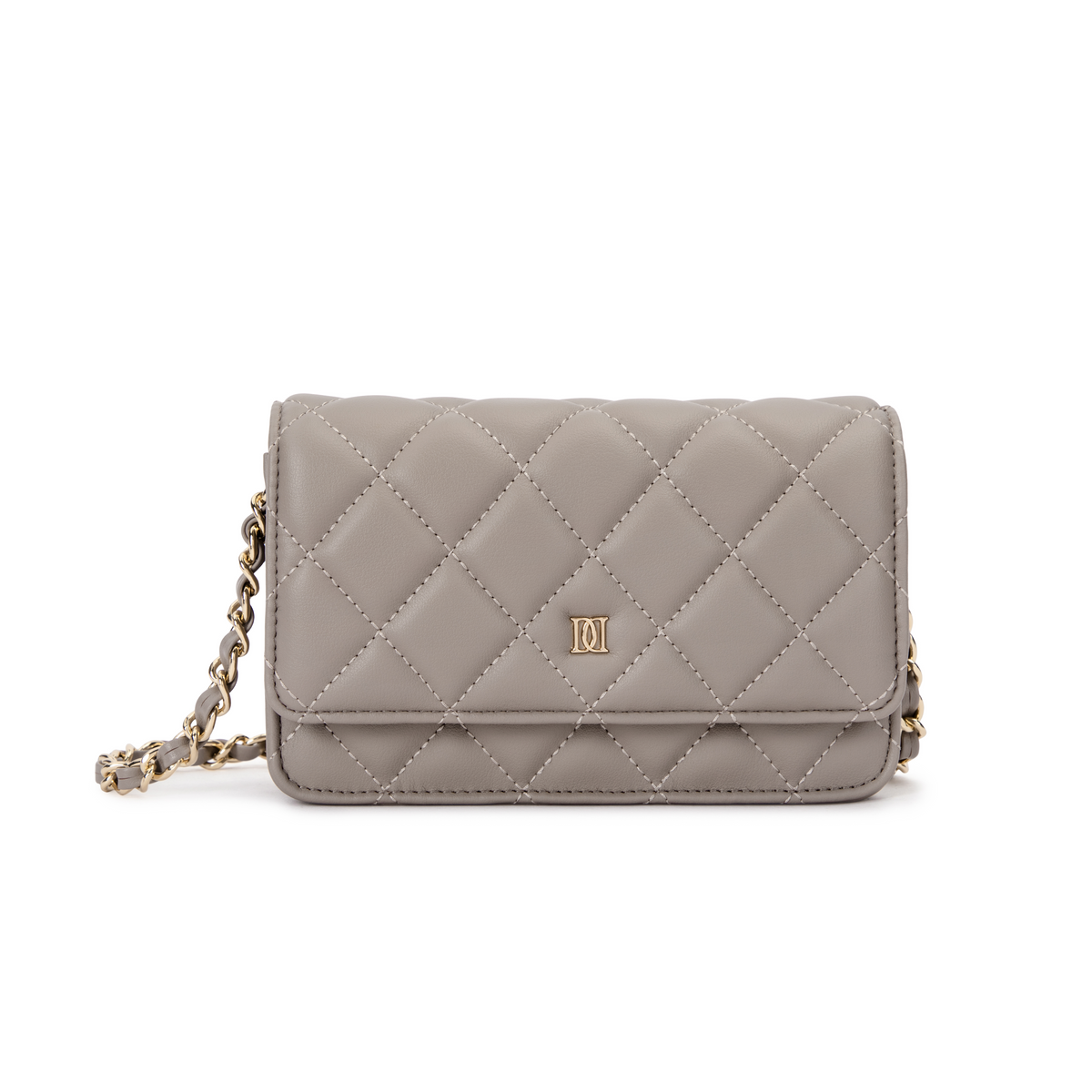 LEATHER QUILTED MINI BAG TAUPE