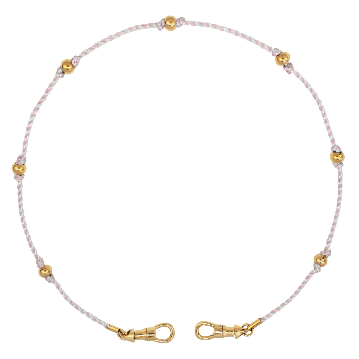 CLASP THREAD NECKLACE WHITE & ROSE