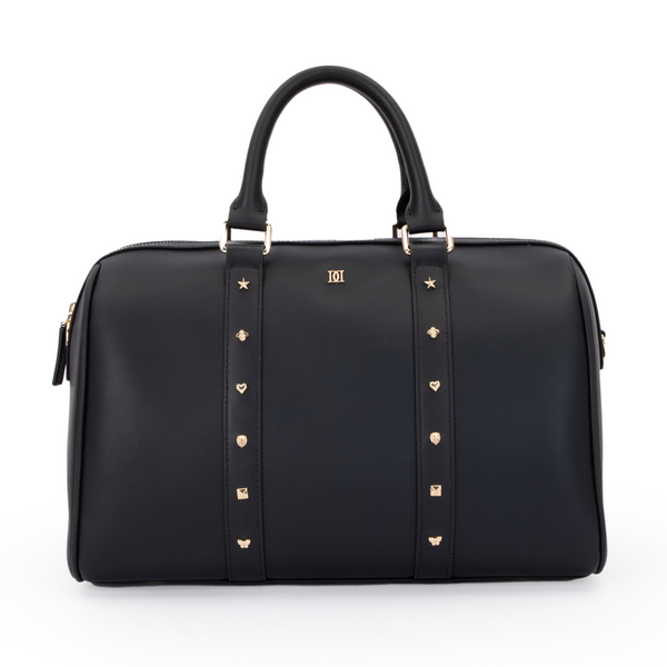 LEATHER BOWLER BAG LARGE W/SIGN STUDS