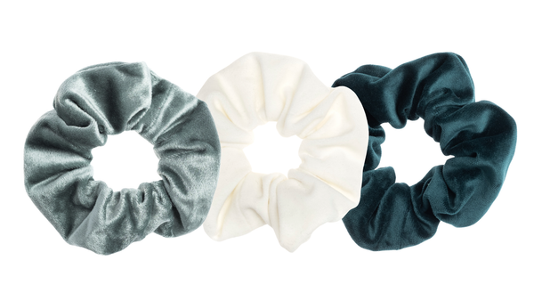 3 PK VELVET SCRUNCHIE CHRISTMAS EDITION