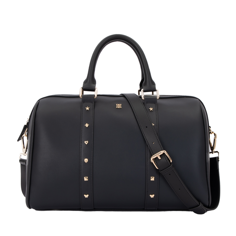 LEATHER BOWLER BAG LARGE W/SIGN STUDS