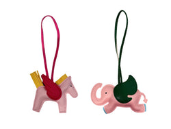 2 PK PONY & ELEPHANT BAG CHARM PALE ROSE COMBO
