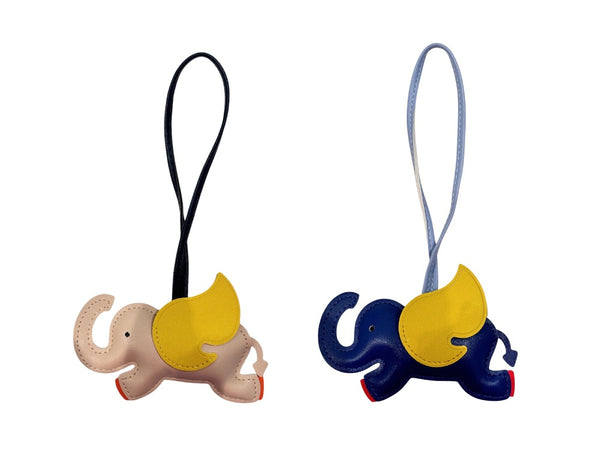 2 PK ELEPHANT BAG CHARM NUDE & DARK BLUE COMBO