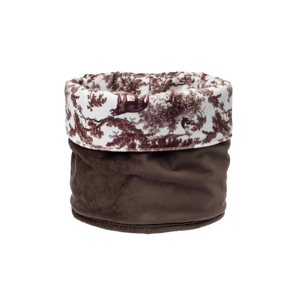 BEAUTY BASKET CHOCOLATE BROWN SAVANNAH PATTERN
