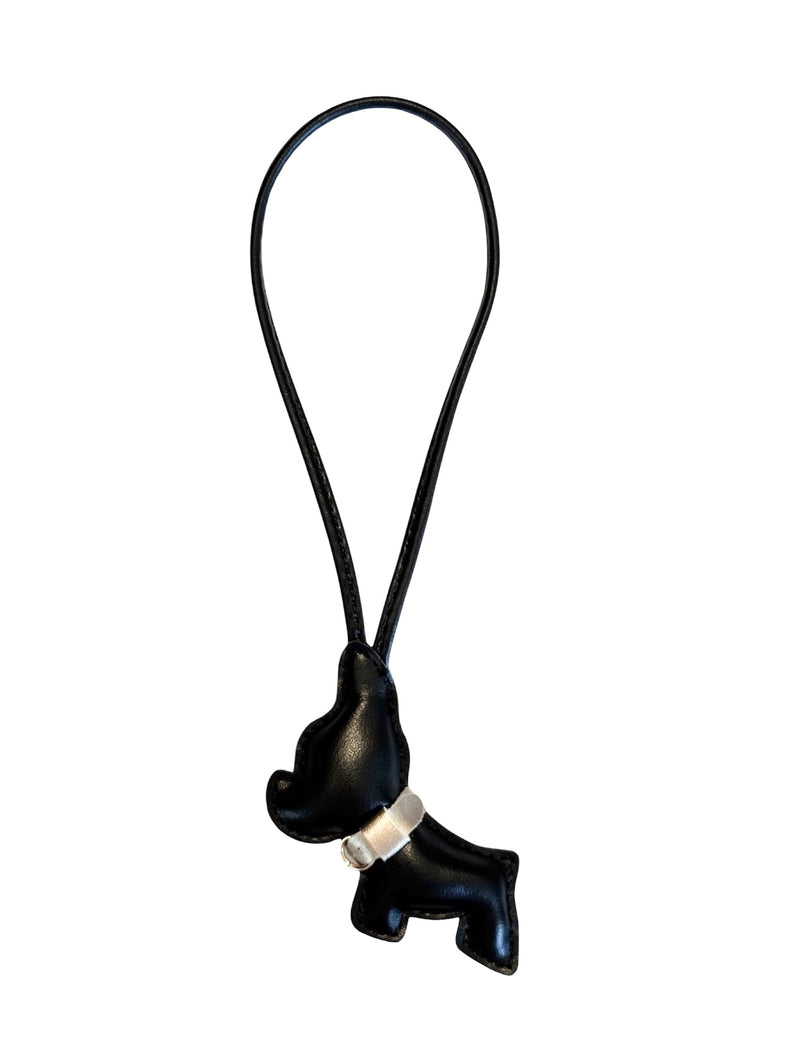 BIG PUPPY BAG CHARM BLACK W/SPARKLED CHAMPAGNE