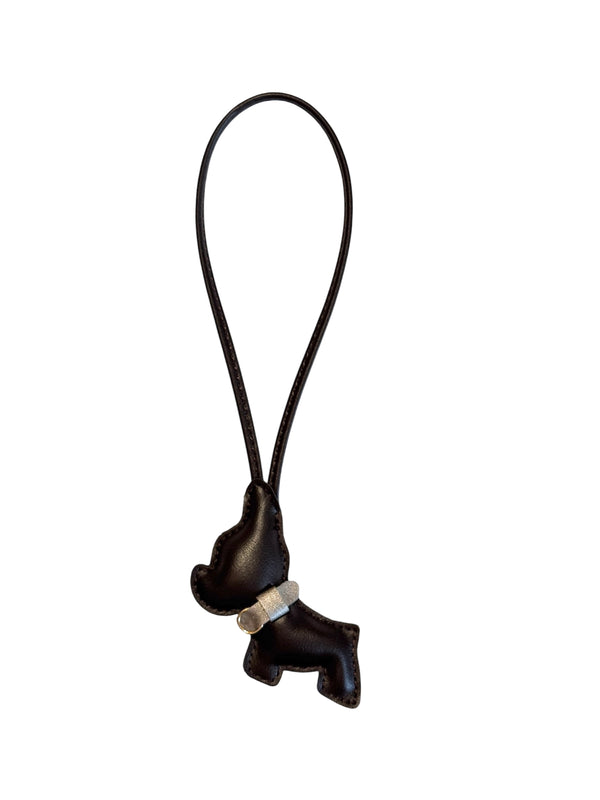BIG PUPPY BAG CHARM CHOCOLATE BROWN W/SPARKLED WARM TAUPE