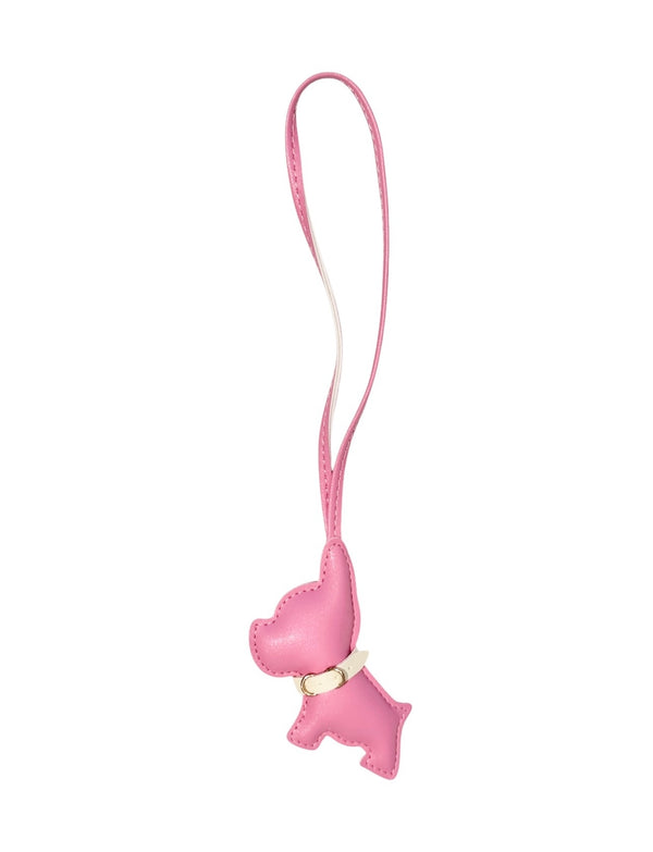 BIG PUPPY BAG CHARM PINK W/PALE YELLOW