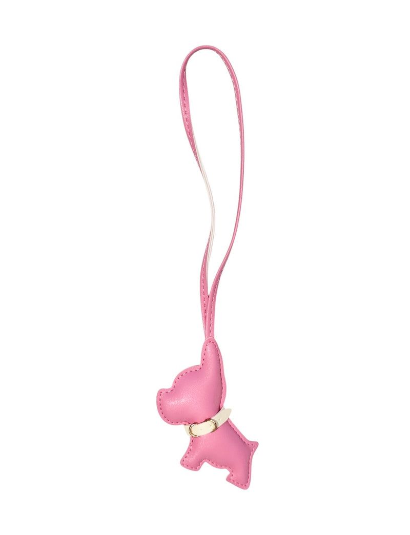 BIG PUPPY BAG CHARM PINK W/PALE YELLOW