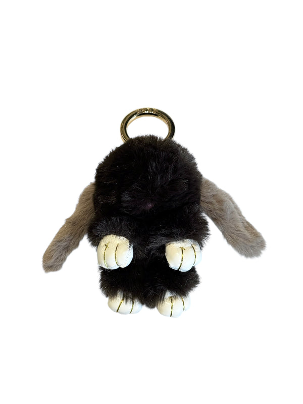 BUNNY BAG CHARM CHOCOLATE BROWN W/WARM TAUPE