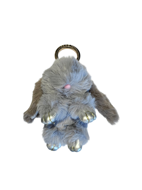 BUNNY BAG CHARM COOL BLUE W/WARM TAUPE