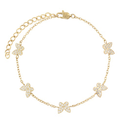 BUTTERFLY CHAIN BRACELET W/CRYSTALS