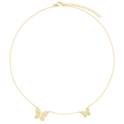 BUTTERFLY NECKLACE W/CRYSTALS