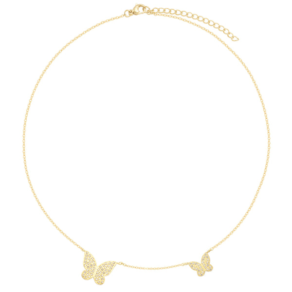 BUTTERFLY NECKLACE W/CRYSTALS