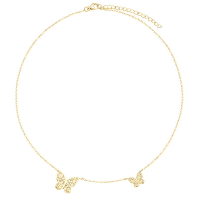 BUTTERFLY NECKLACE W/CRYSTALS